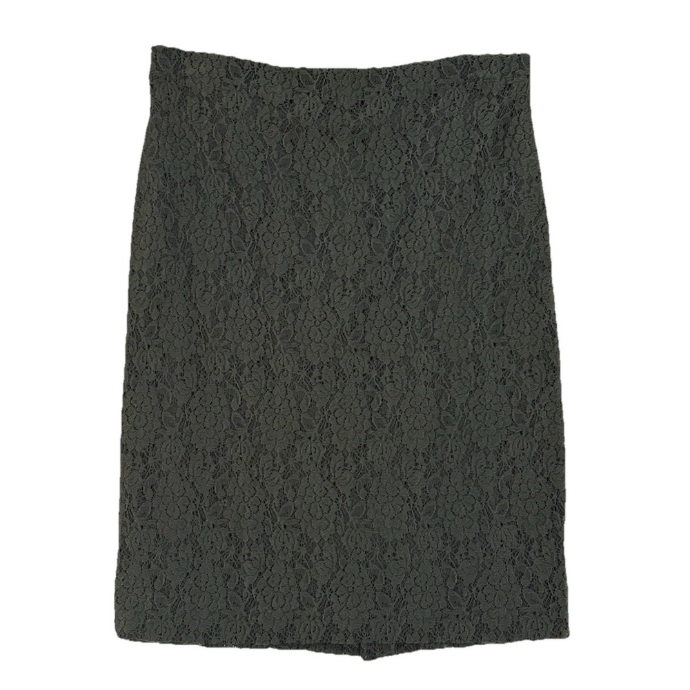Ann Taylor Green Floral Lace Pencil Skirt Petite Size 0 Zip Line Never Worn